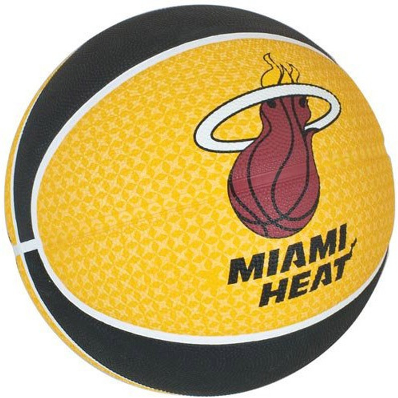 SPALDING Miami Heat Basketball - Size 7 Basketball - Size: 7(Pack of 1, Yellow, Black & White)