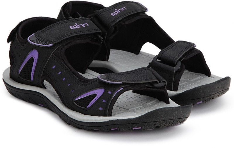 Spinn Express Women Black Sports Sandals
