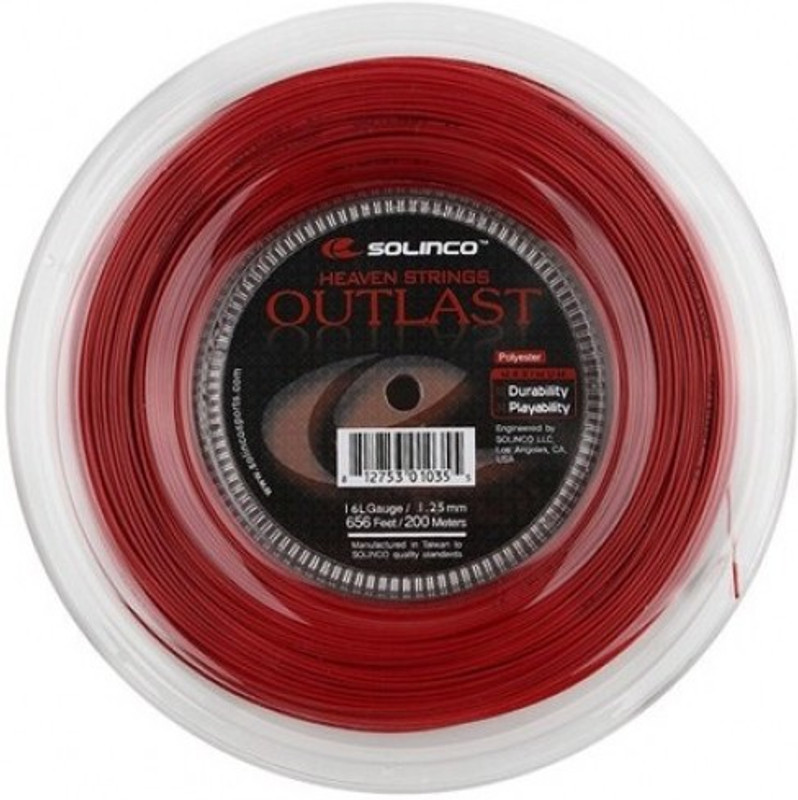 Solinco Outlast 16L String Reel (200 m) - Red 1.25 Tennis String - 200 m(Red) Solinco Outlast 16L String Reel (200 m) - Red 1.25 Tennis String - 200 m(Red)