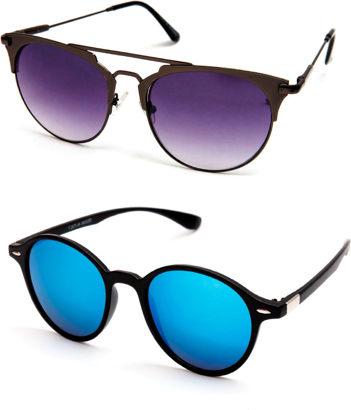 TheWhoop Aviator Sunglasses(Blue, Violet)