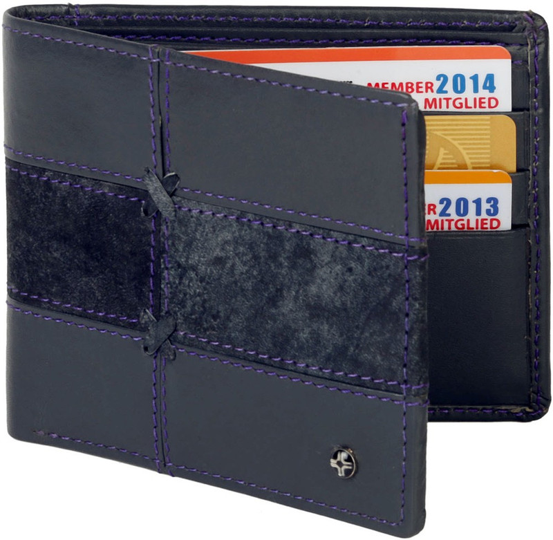 JL Collections Men Grey Genuine Leather Wallet(6 Card Slots)
