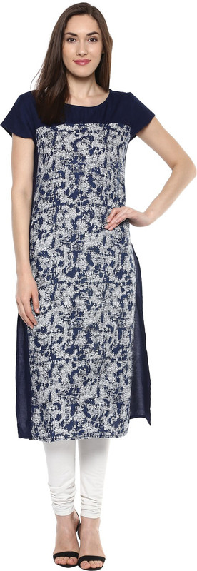 KRAPAL Casual Printed Women Kurti(Blue)