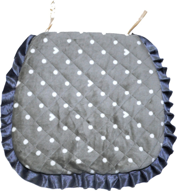 koncepts Microfibre Polka Chair Pad Pack of 1(Grey)