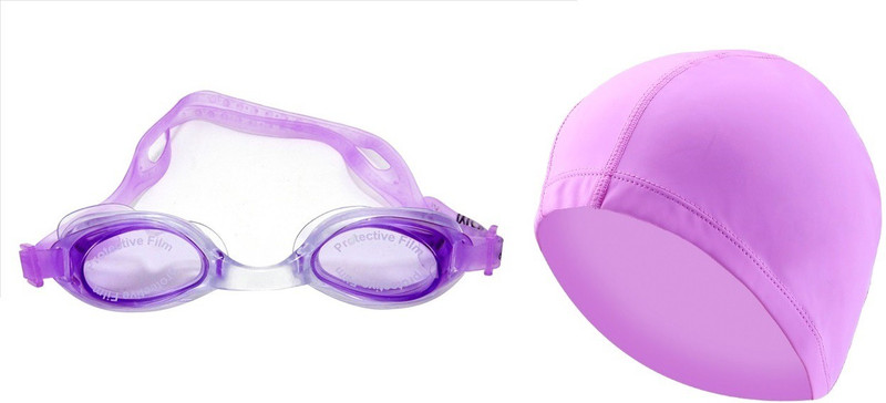 Sports 101 Aqua Max3 Adult Anti-Fog Goggles and PU Coated Cap Premium Swimming Kit