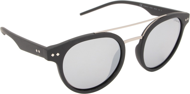 Polaroid Round Sunglasses(Grey)