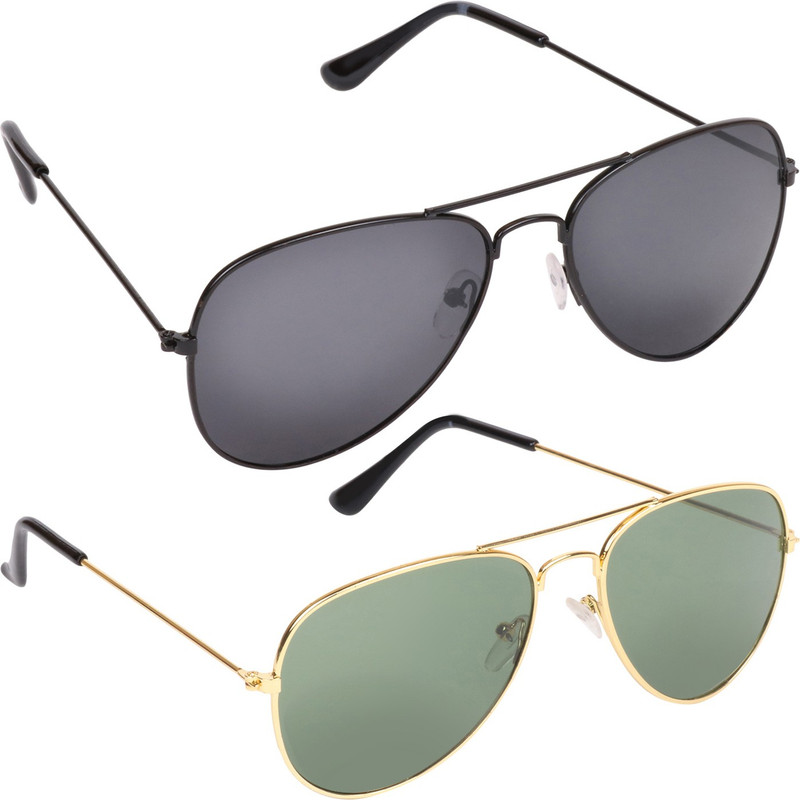Criba Aviator Sunglasses(Black, Green) Criba Aviator Sunglasses(Black, Green)
