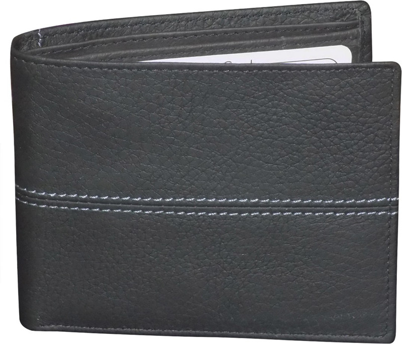 Kan Black Genuine Leather Wallet/Card holder/Document Holder for Men(Black)