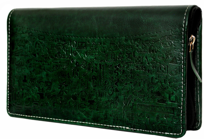 kittu Leather cheque book holder(Set Of 1, Green)