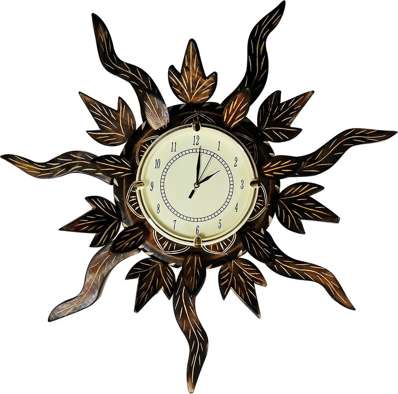 Golddust Analog 60 cm X 60 cm Wall Clock(Brown, With Glass)