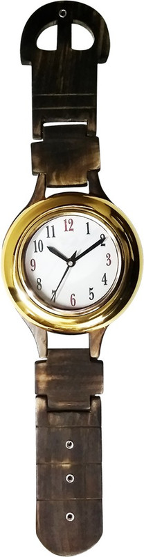 Golddust Analog 65 cm X 18 cm Wall Clock(Brown, With Glass)