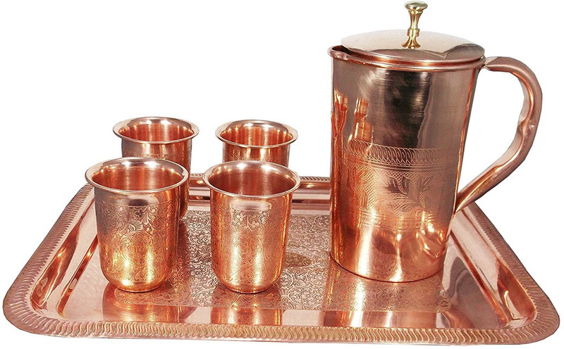 Shivshakti Arts SSA-2274-2-6 Jug Glass Set(Copper)
