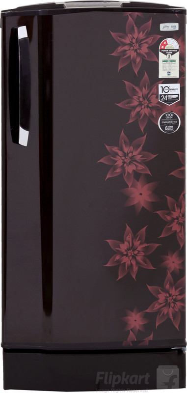 Godrej 185 L Direct Cool Single Door 2 Star Refrigerator with Base Drawer(Berry Bloom, RD EdgeSX 185 PM 2.2 Muziplay)