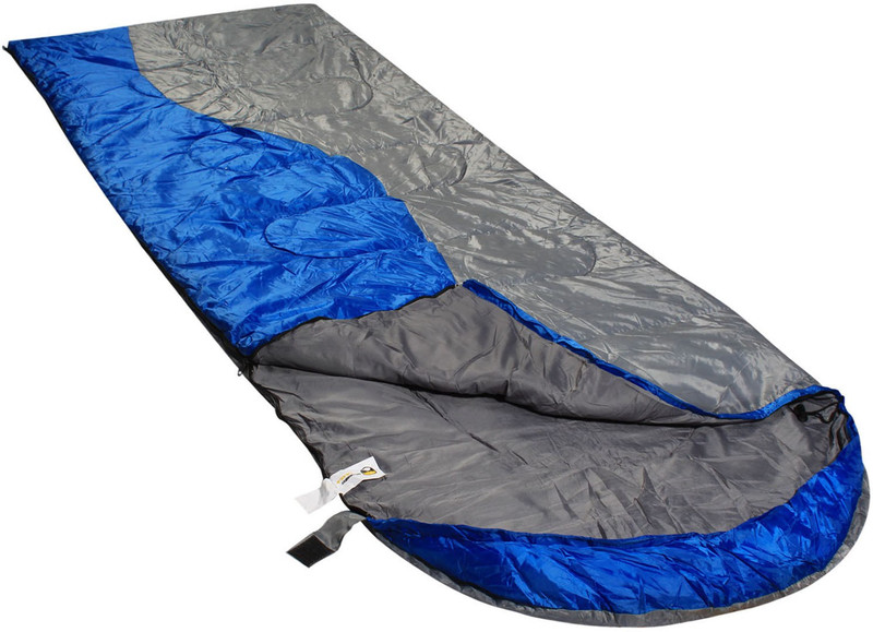 RuggedTrails All Season Waterproof Hooded with Compression Carry Bag (Superior Series) Sleeping Bag(Blue, Grey)