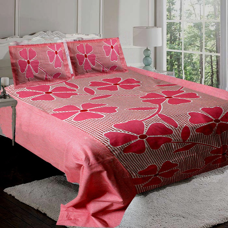 Rk Cotton Double Floral Bedsheet(1 Bedsheet, 2 Pillow Cover, Multicolor) RS.289 (78.00% Off) - Flipkart