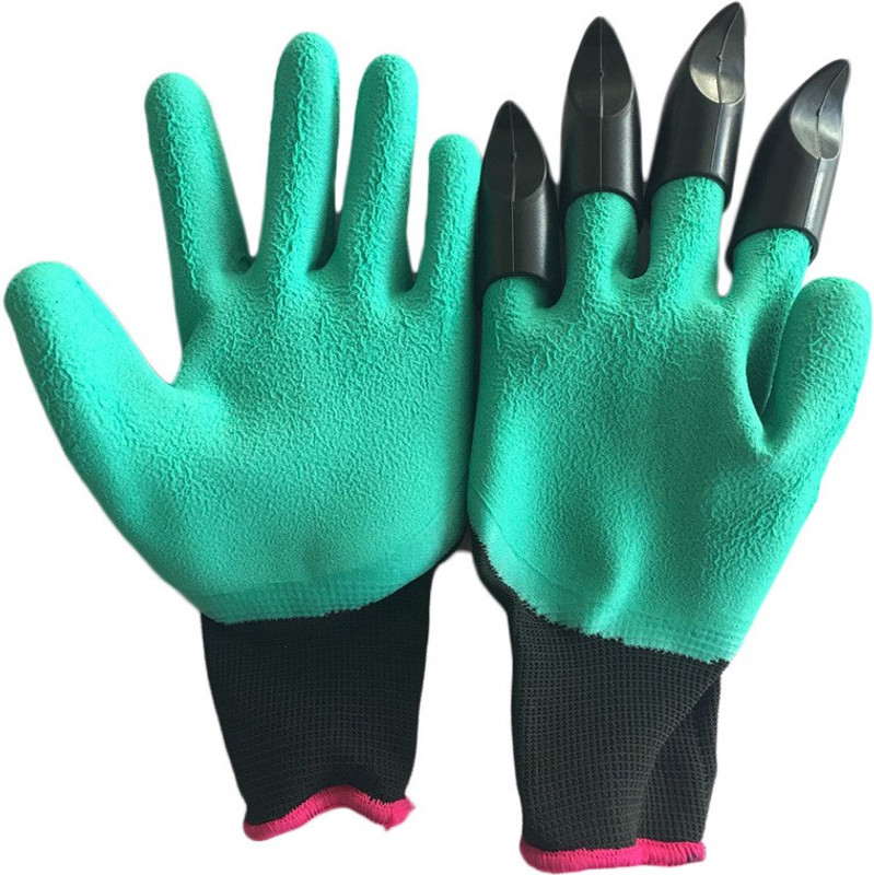 vepson Garden Builders Work Latex Rubber With Plastic Claws Gardening Shoulder Glove