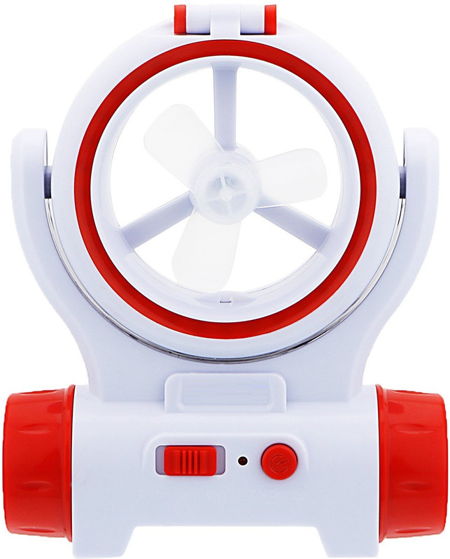 Voltegic ® Mini Small Fan Rechargeble Battery Fan Cooling Portable with Charging Cable LED Front Light(Multicolor)