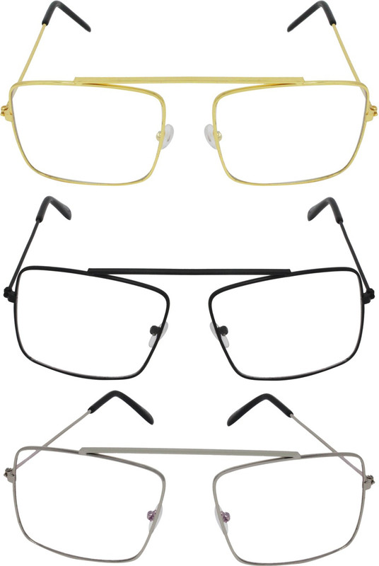 Aligatorr Rectangular Sunglasses(Clear)