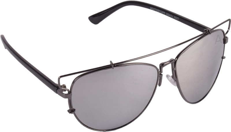 Aligatorr Retro Square Sunglasses(Silver)