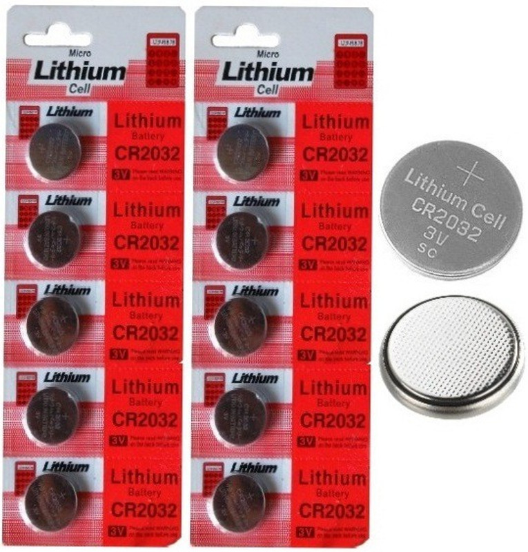 balrama 10pc CR2032 Micro Lithium Cell  Camera Battery Charger(Silver)
