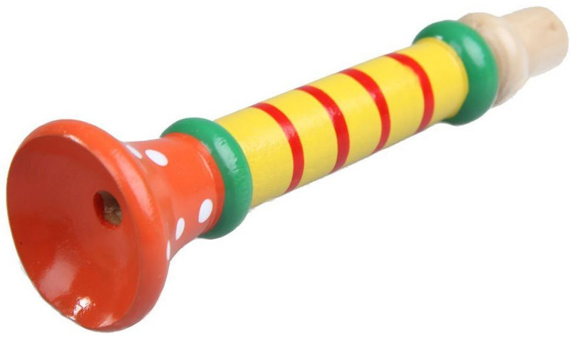 Trinkets & More - Wooden Trumpets Colourful | Vocal Training | Whistle Musical Instrument | Toys Kids 2+ Years (Pack of 2 - Random)(Multicolor)