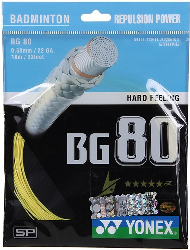 Yonex BG80 0.68 Badminton String - 10 m(Yellow)