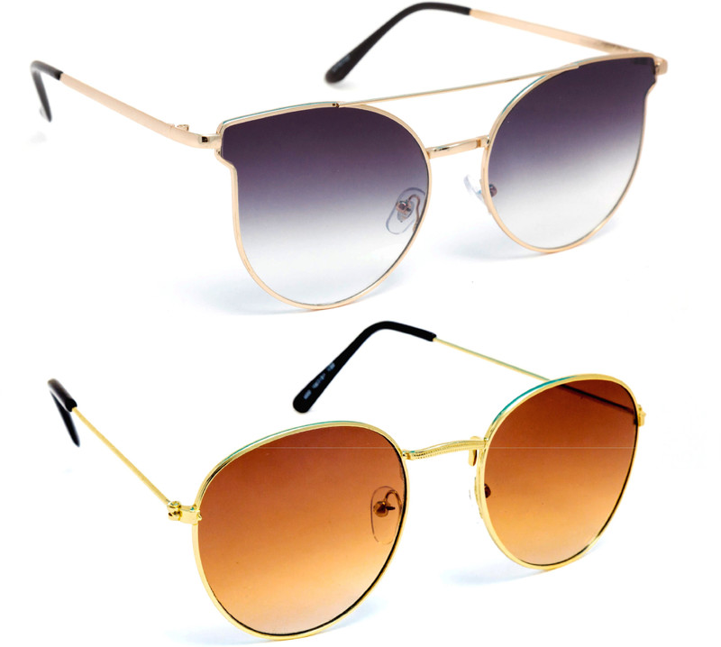 TheWhoop Round Sunglasses(Violet, Brown)