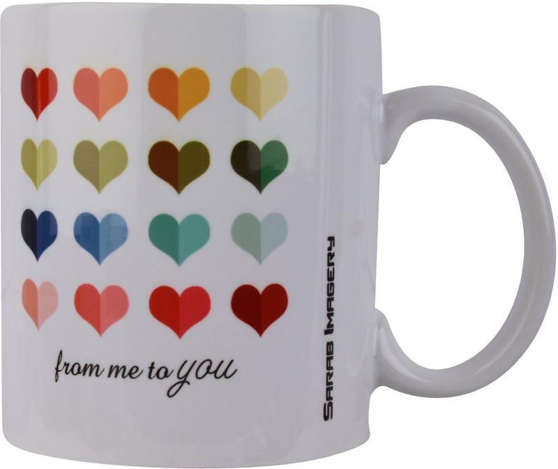 khappi SARAB IMAGERY Ceramic Coffee, SARAB0002, 250 ml, Off-White Ceramic Mug(300 ml)