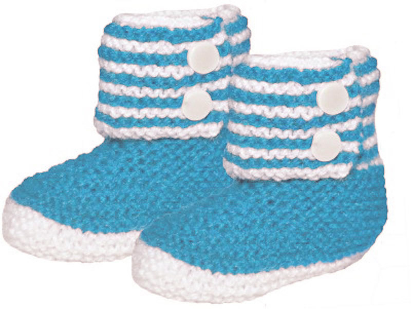 MFJ Sky-Blue Baby Booties(Toe to Heel Length - 11 cm, Sky Blue)