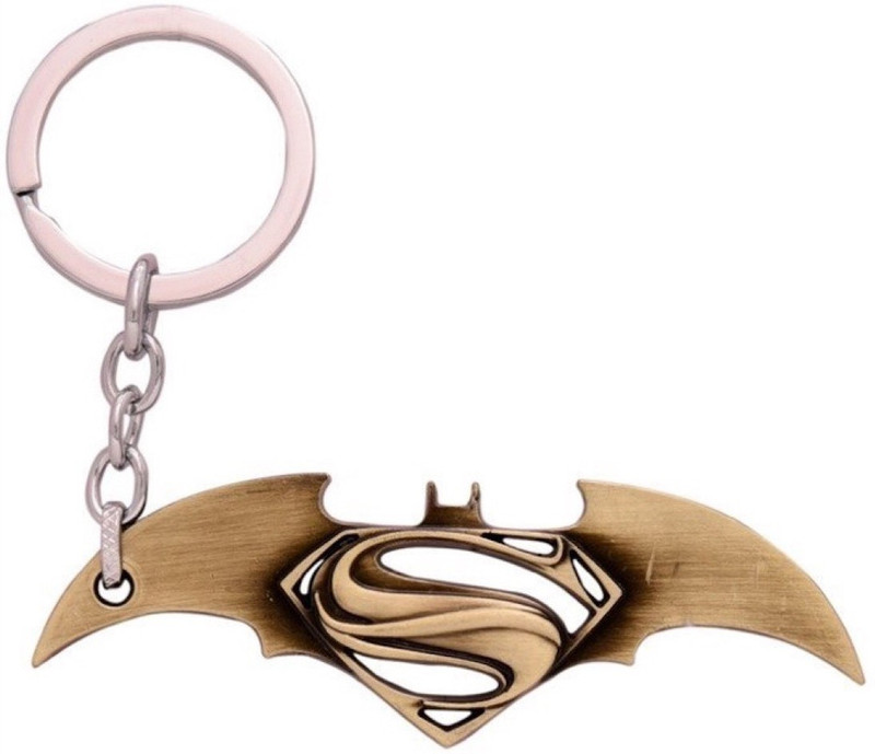 24x7 Premium Batman VS Superman 3D Metal Keychain Matt Gold with Realistic Detailing Key Chain