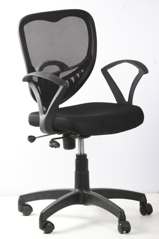 Ks chairs Fabric Office Arm Chair(Black)