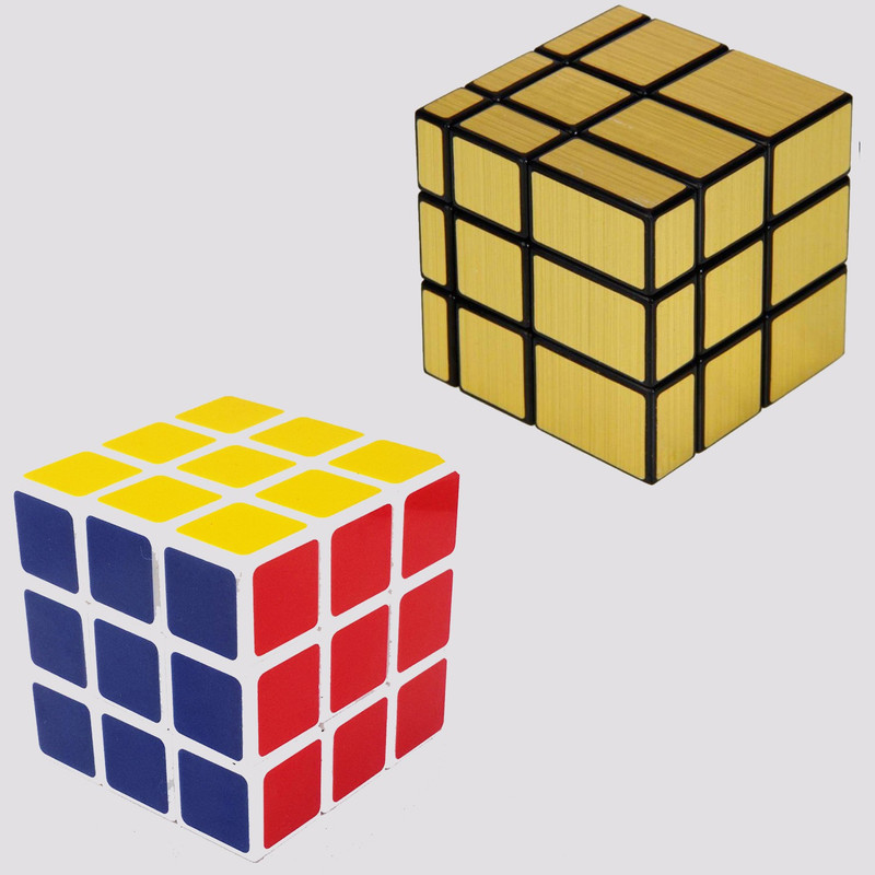ifrazon HIGH QUALITY MIRROR MGC 3X3 RUBIX SPEED CUBE-COMBO(STICKER LESS)(2 Pieces)