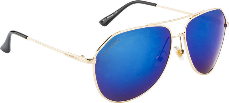 Real Madrid Aviator Sunglasses(Grey, Blue)