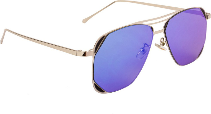 Farenheit Retro Square Sunglasses(Blue)