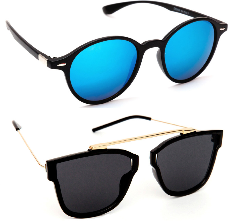 TheWhoop Aviator Sunglasses(Blue, Black)