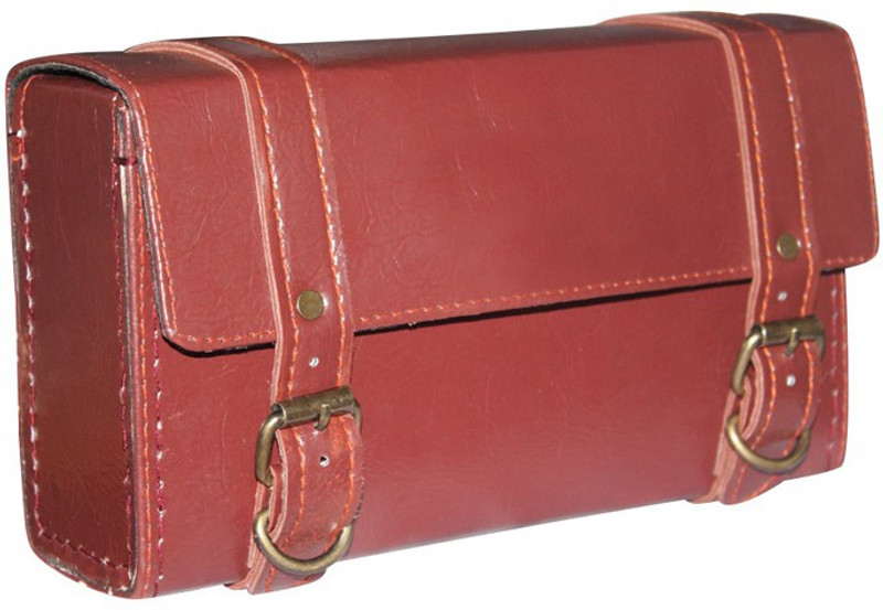 Speedwav One-side Red Leatherette Motorbike Saddlebag(4.8 L)