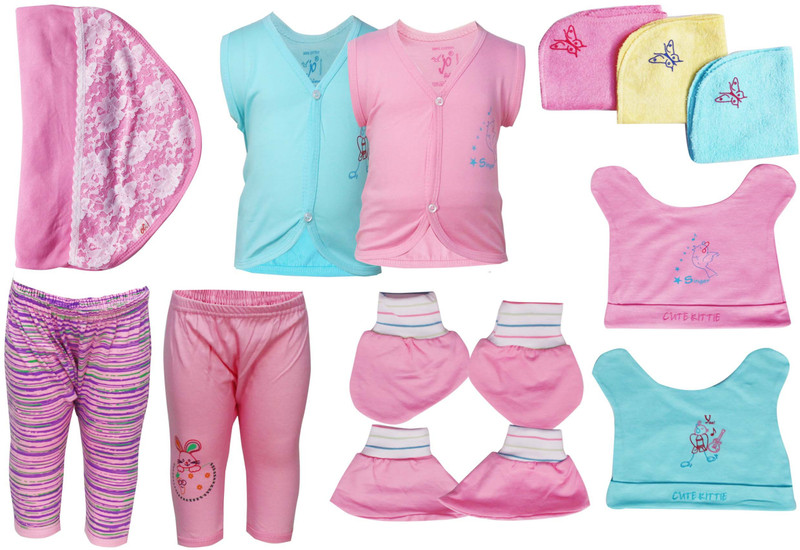 Jo Kids Wear Baby Apparel gift set(Pink)