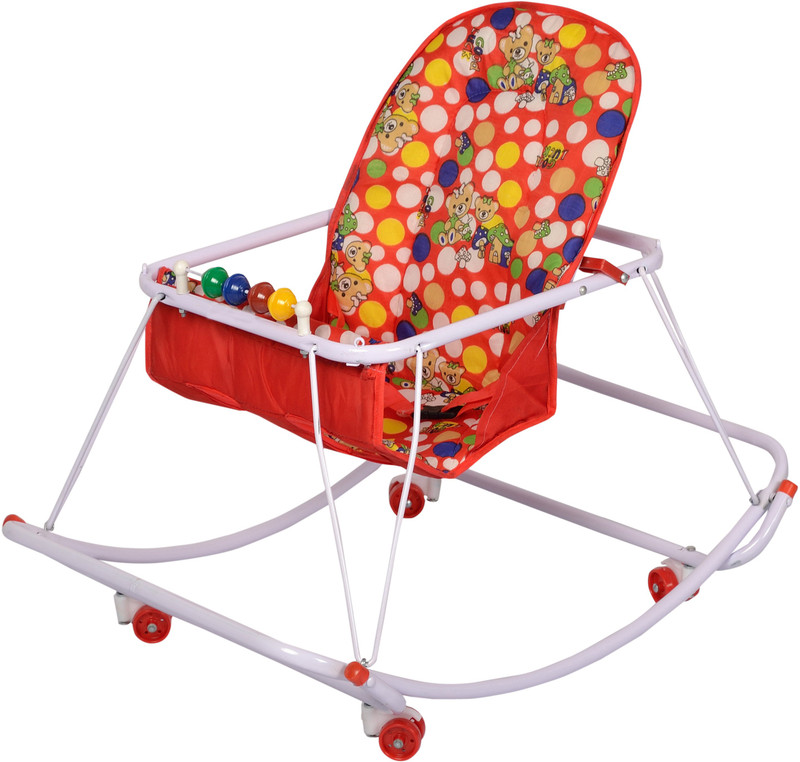 Jubilant Lifestyle Multipurpose 3 in one Foldable Compact Baby Stroller, Baby Rocker With Swing Jhula (Red) Swings(Red)