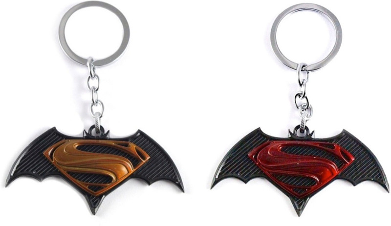 24x7 Premium Batman VS Superman 3D Metal Keychain Red & Copper with Realistic Detailing Key Chain