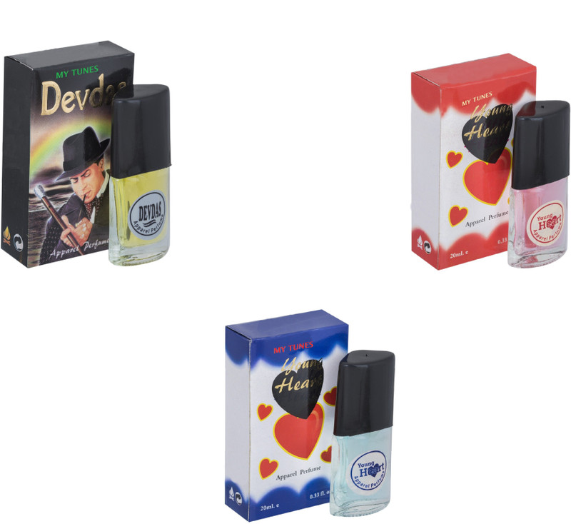 My Tunes Combo Devdas-Younge Heart Red-Younge Heart Blue Eau de Toilette - 60 ml(For Men & Women)