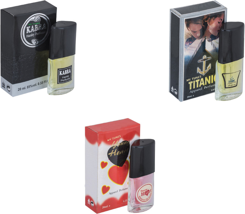 My Tunes Combo Kabra Black-Titanic-Younge Heart Red Eau de Toilette - 60 ml(For Men & Women)