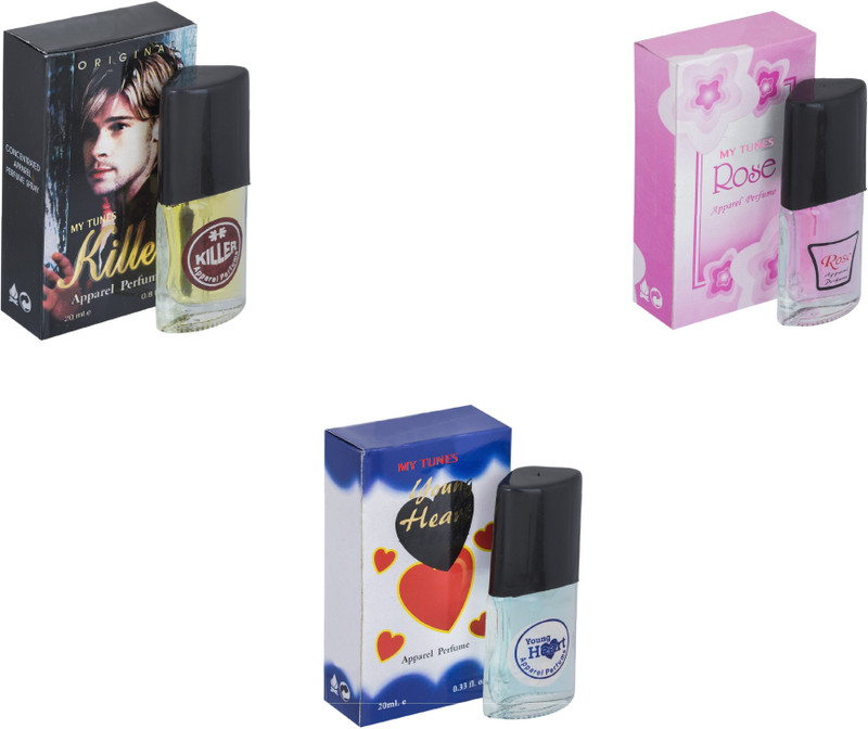 My Tunes Combo Kiier-Rose-Younge Heart Blue Eau de Toilette - 60 ml(For Men & Women)