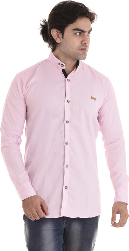 COBIO MAN Men Solid Casual Pink Shirt 