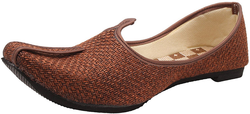 shopeetown RAJWADI Exclusive Boys' Brown Jute Mojaris For Men(Brown)