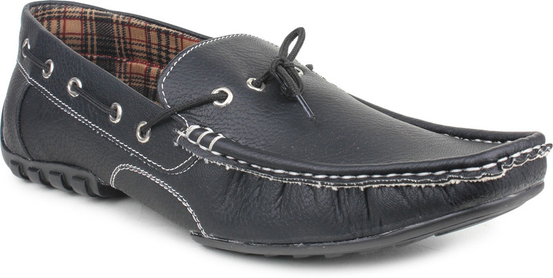 Pede Milan Boat Shoes For Men(Black)