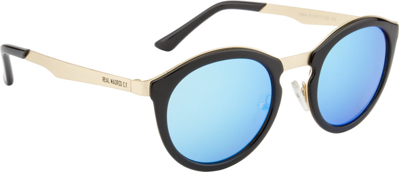 Real Madrid Round Sunglasses(Brown, Blue)