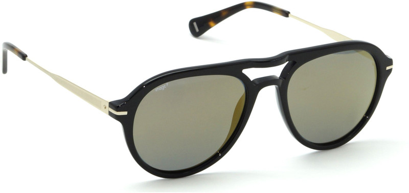 Image Aviator, Round Sunglasses(Golden)