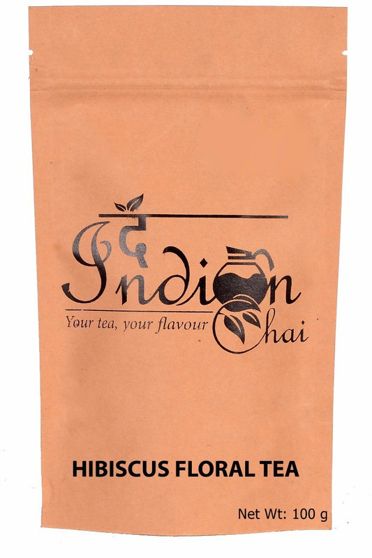 The Indian Chai Hibiscus Floral Tea Rose, Hibiscus, Fennel Herbal Infusion Vacuum Pack(100 g)