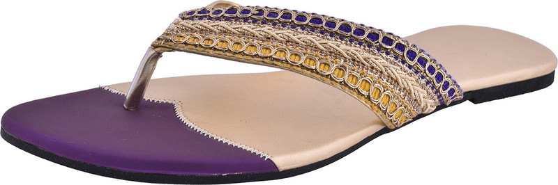 Praags Women Purple, Gold Flats