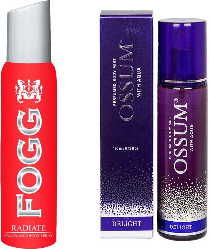 FOGG RADIATE DEODORANT 120ml + OSSUM DELIGHT PERFUME 190 ml Eau de Parfum - 380 ml(For Women)