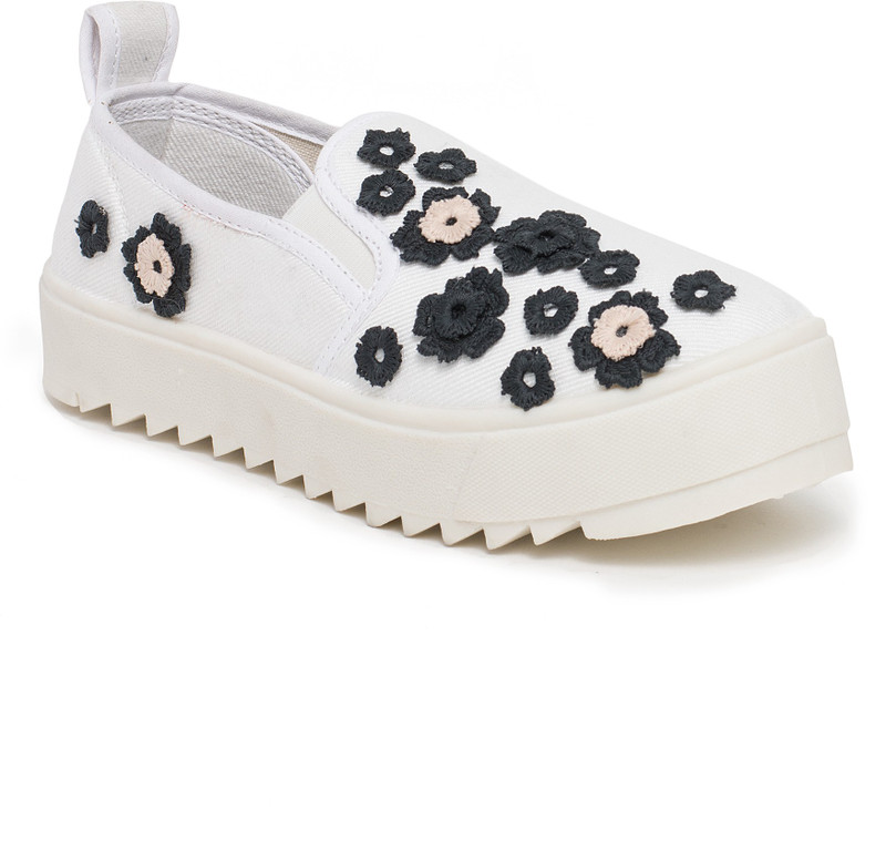 Scentra Slip On Sneakers For Women(White)